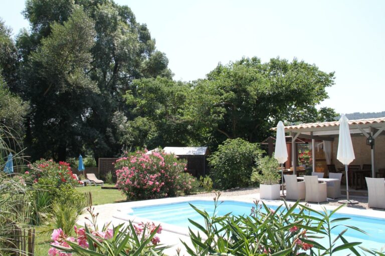 Chambre d'hôte La Belle Rivière à Salernes - Piscine et terrasse ombragée
